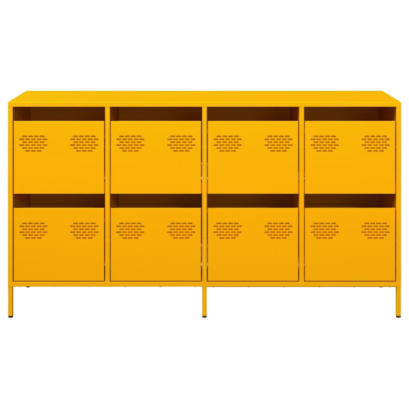 Sideboard Senfgelb 135x39x73,5 cm Kaltgewalzter Stahl