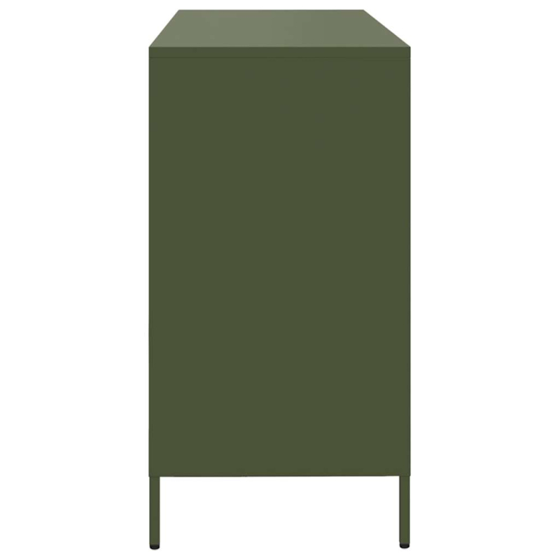 Sideboard Olivgrün 135x39x73,5 cm Kaltgewalzter Stahl