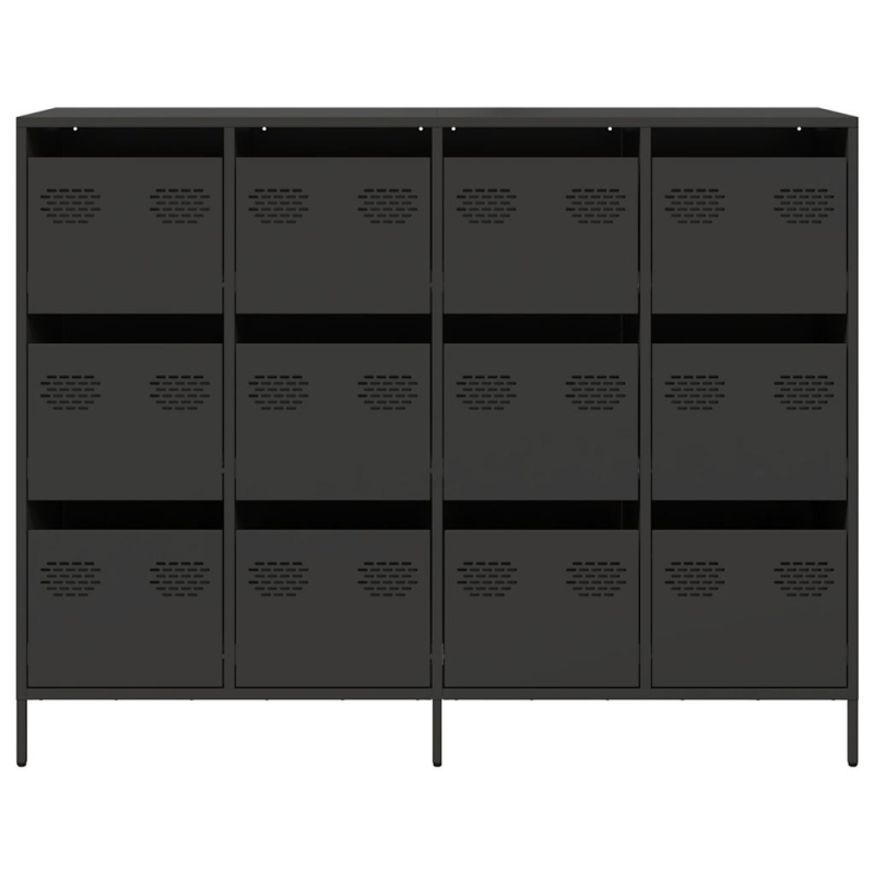 Sideboard Schwarz 135x39x103,5 cm Kaltgewalzter Stahl