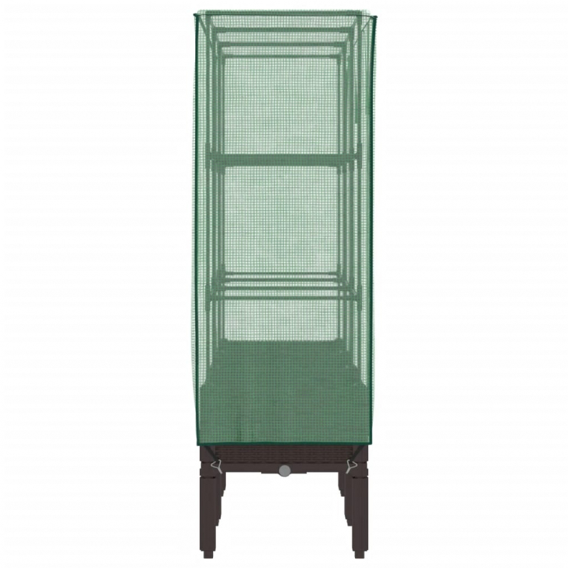 Hochbeet mit Gewächshaus-Aufsatz Rattan-Optik 120x40x140 cm