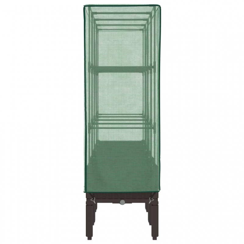 Hochbeet mit Gewächshaus-Aufsatz Rattan-Optik 160x40x140 cm