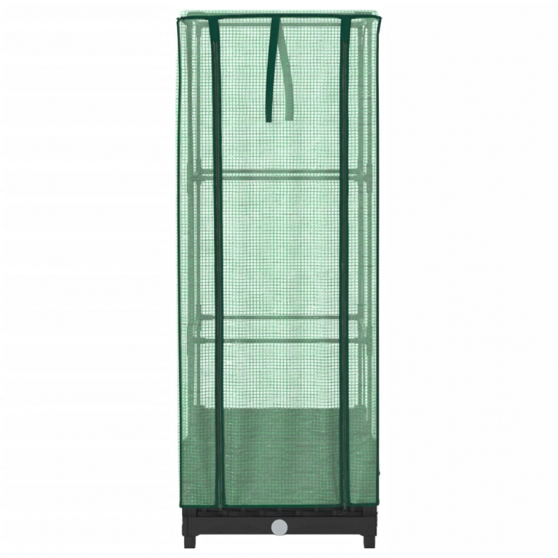 Hochbeet mit Gewächshaus-Aufsatz Rattan-Optik 40x40x123 cm