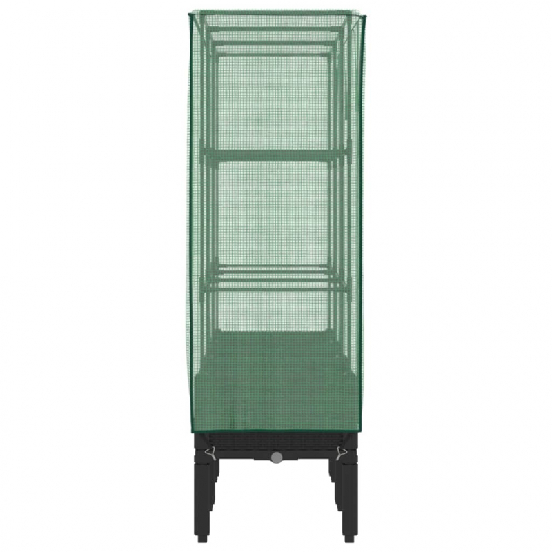 Hochbeet mit Gewächshaus-Aufsatz Rattan-Optik 120x40x140 cm