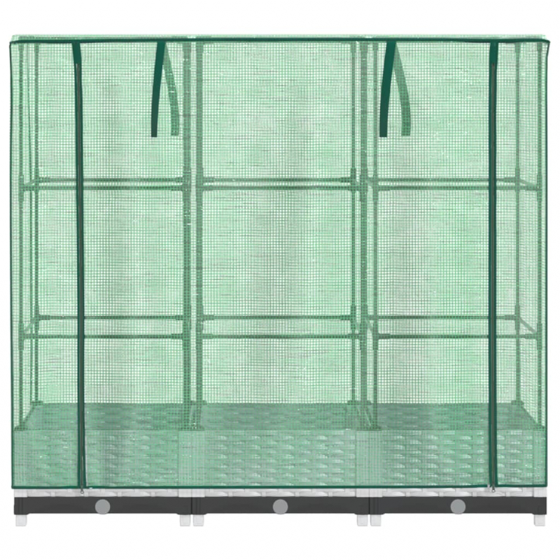 Hochbeet mit Gewächshaus-Aufsatz Rattan-Optik 120x40x123 cm