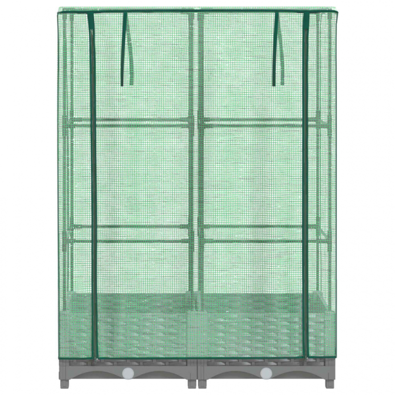 Hochbeet mit Gewächshaus-Aufsatz Rattan-Optik 80x40x123 cm