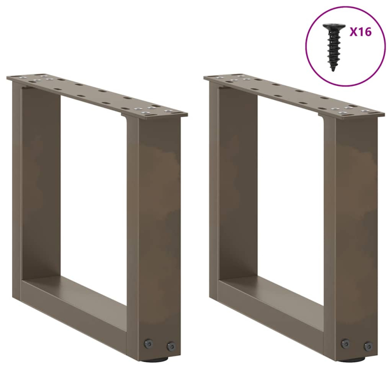 Couchtischbeine U-Form 2 Stk. Naturstahl 30x(30-31) cm Stahl