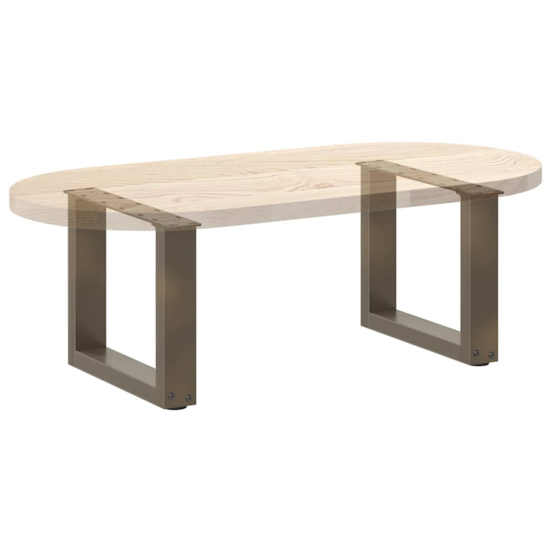 Couchtischbeine U-Form 2 Stk. Naturstahl 30x(30-31) cm Stahl