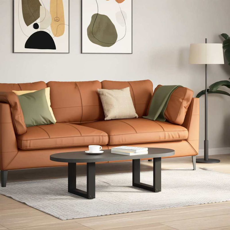 Couchtischbeine U-Form 2 Stk. Schwarz 40x(30-31) cm Stahl