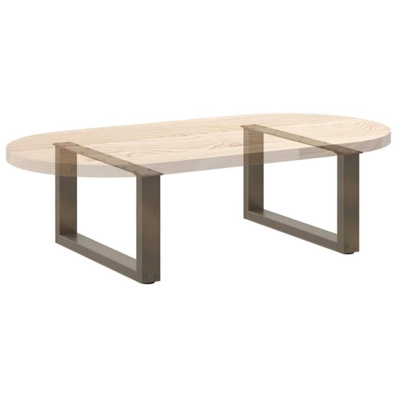 Couchtischbeine U-Form 2 Stk. Naturstahl 60x(30-31) cm Stahl