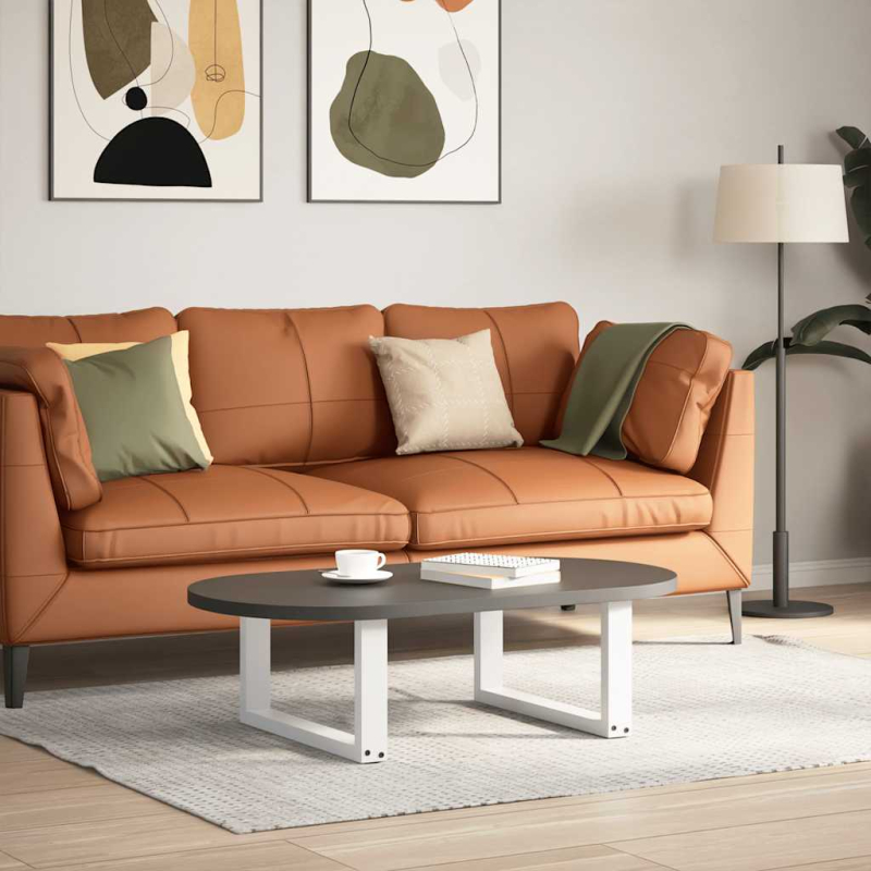 Couchtischbeine U-Form 2 Stk. Weiß 70x(30-31) cm Stahl