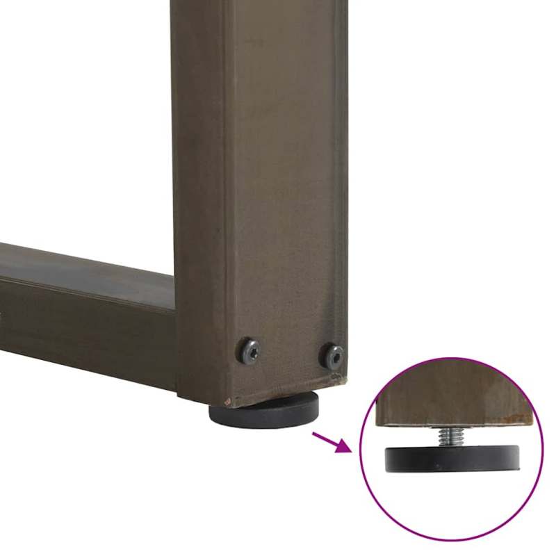 Couchtischbeine U-Form 2 Stk. Naturstahl 60x(42-43) cm Stahl