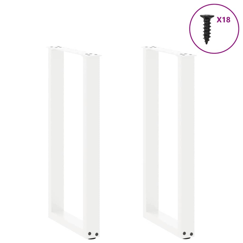 Couchtischbeine U-Form 2 Stk. Weiß 28x(72-73) cm Stahl