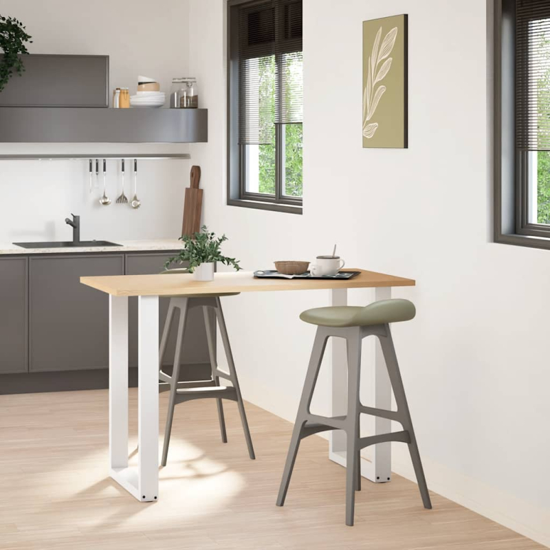 Couchtischbeine U-Form 2 Stk. Weiß 60x(90-91) cm Stahl