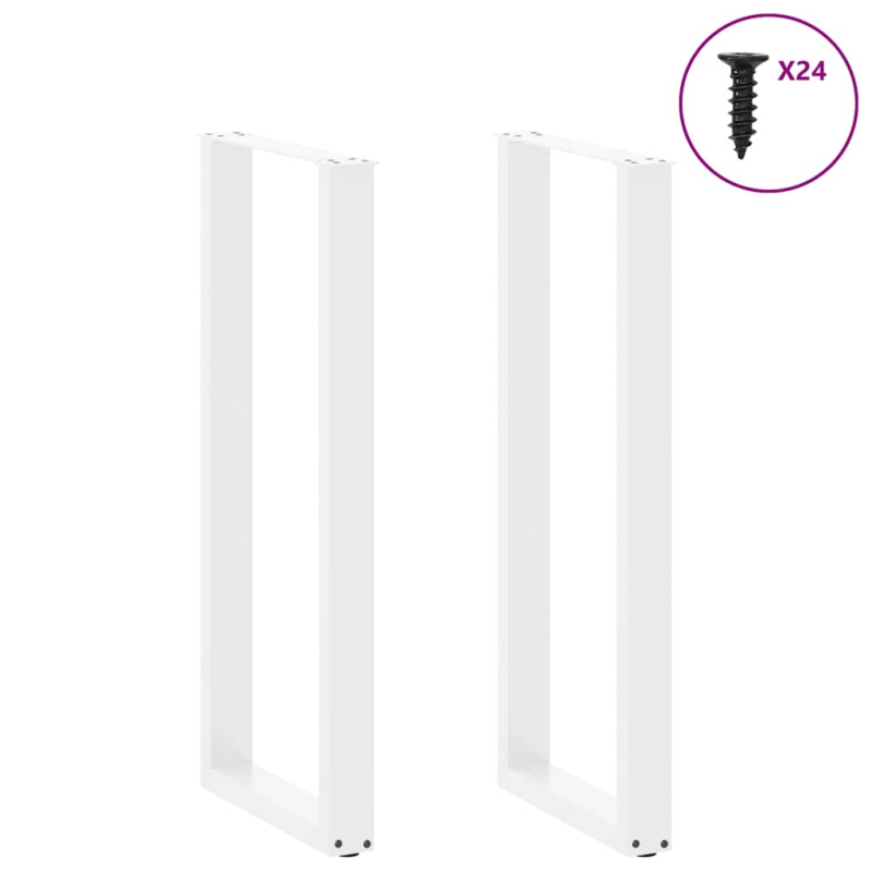 Couchtischbeine U-Form 2 Stk. Weiß 50x(110-111) cm Stahl