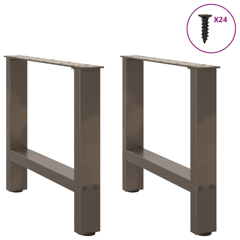 Couchtischbeine Naturstahl 2 Stk. 50x(42-43) cm Stahl