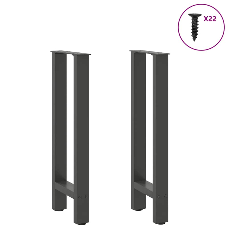 Couchtischbeine Anthrazit 2 Stk. 38x(72-73) cm Stahl