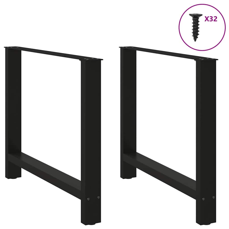 Couchtischbeine Schwarz 2 Stk. 90x(72-73) cm Stahl