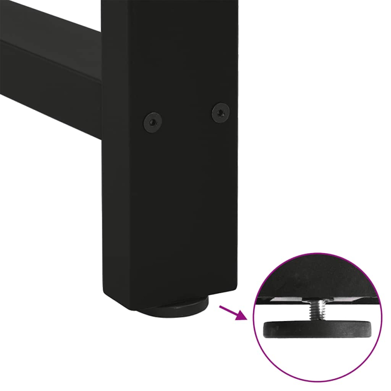 Couchtischbeine Schwarz 2 Stk. 90x(72-73) cm Stahl