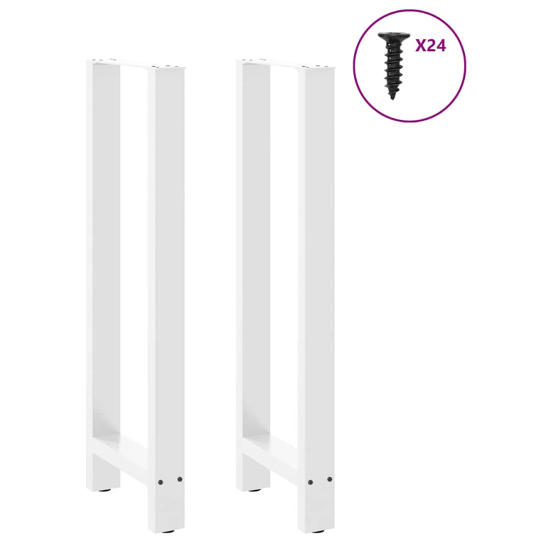 Couchtischbeine Weiß 2 Stk. 50x(110-111) cm Stahl