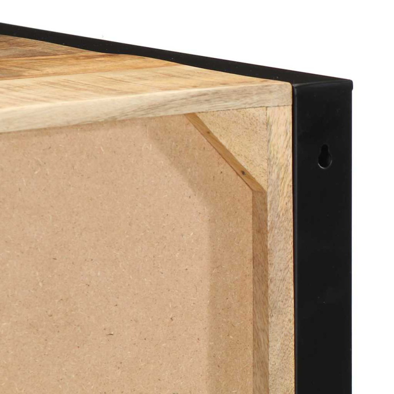 Nachttische 2 Stk. 40x35x25 cm Raues Mango-Massivholz
