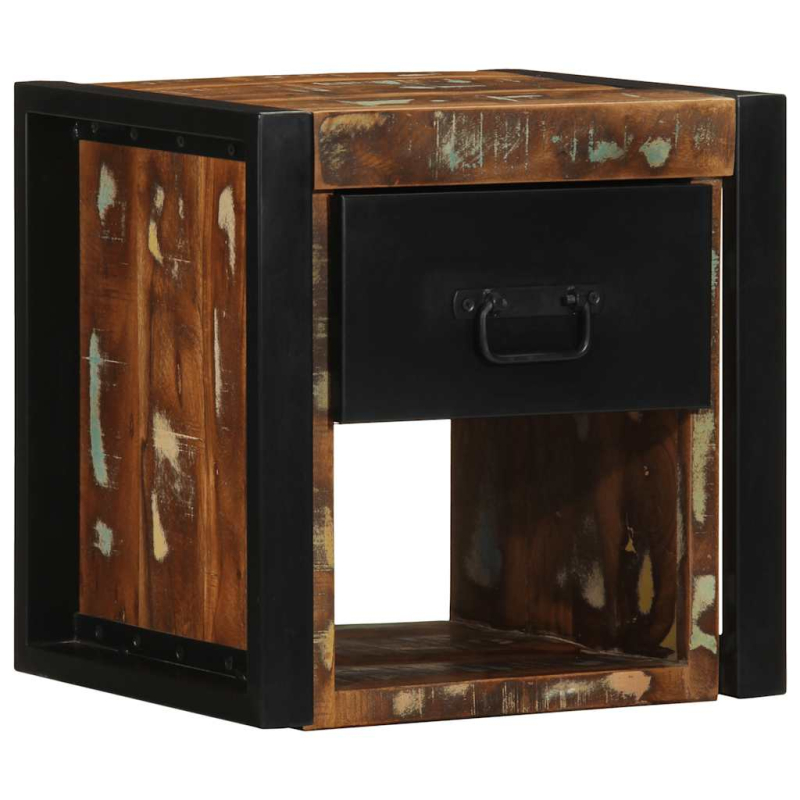 Nachttische 2 Stk. Mehrfarbig 40x35x40 cm Altholz Massivholz
