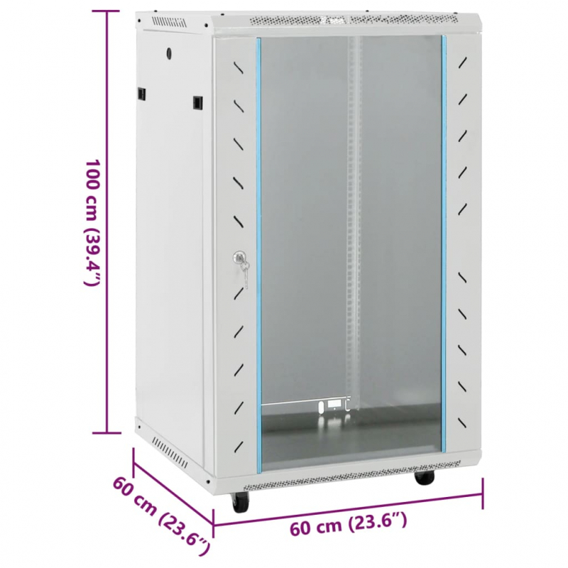 18U Netzwerkschrank 19 IP20 Grau 60x60x100 cm