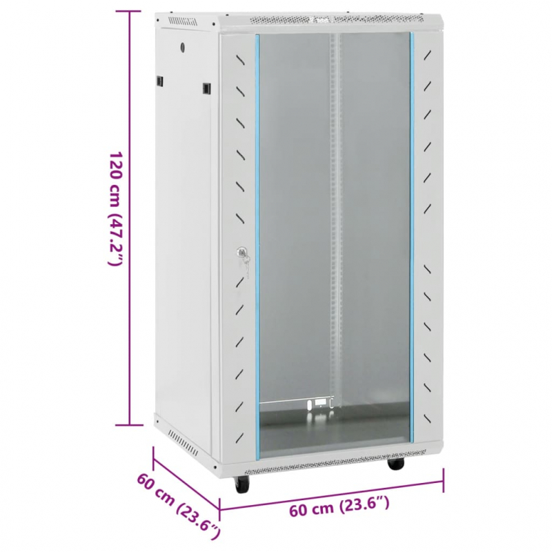 22U Netzwerkschrank 19 IP20 Grau 60x60x120 cm