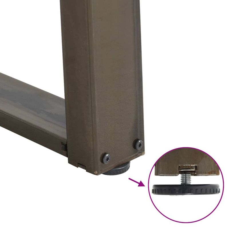 Konsolentischbeine U-Form 2 Stk. Naturstahl 28x(72-73) cm Stahl