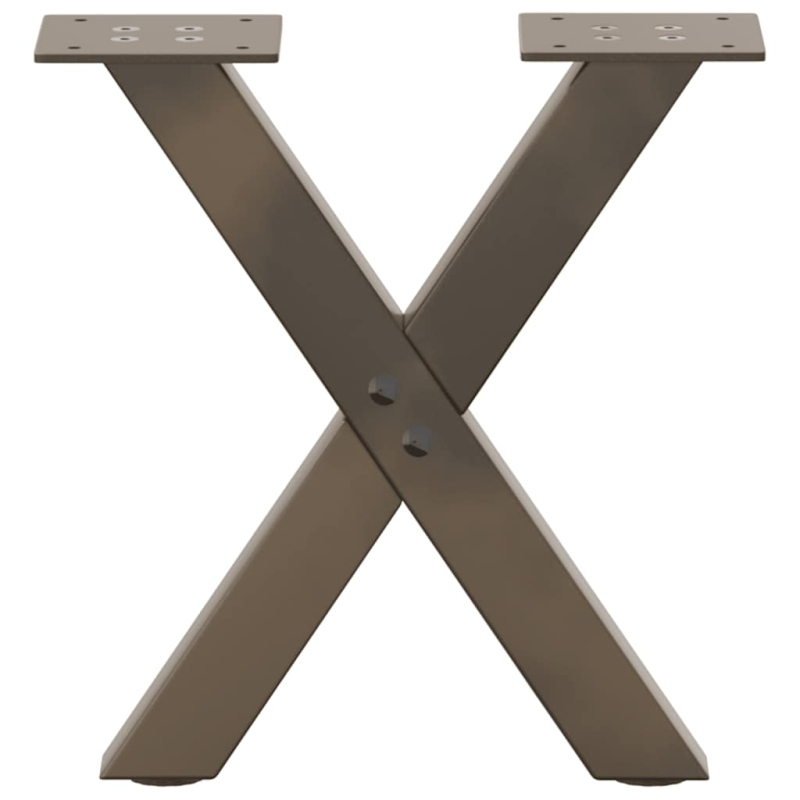 Couchtischbeine X-Form 2 Stk. Naturstahl 37x(30-31) cm Stahl
