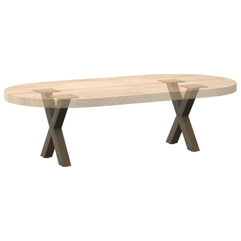 Couchtischbeine X-Form 2 Stk. Naturstahl 37x(30-31) cm Stahl
