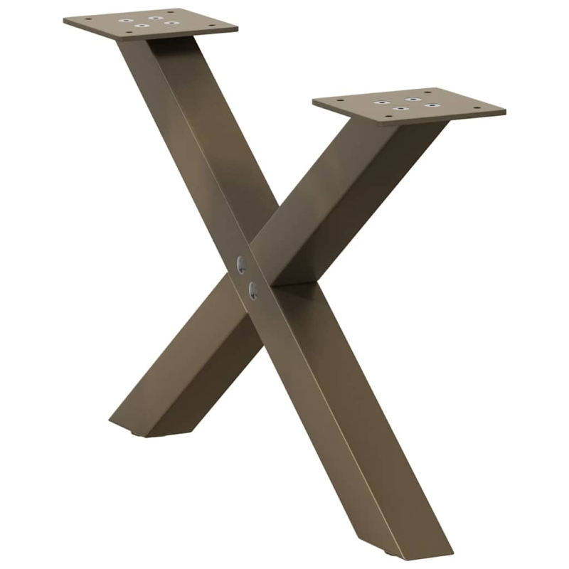 Couchtischbeine X-Form 2 Stk. Naturstahl 60x(30-31) cm Stahl