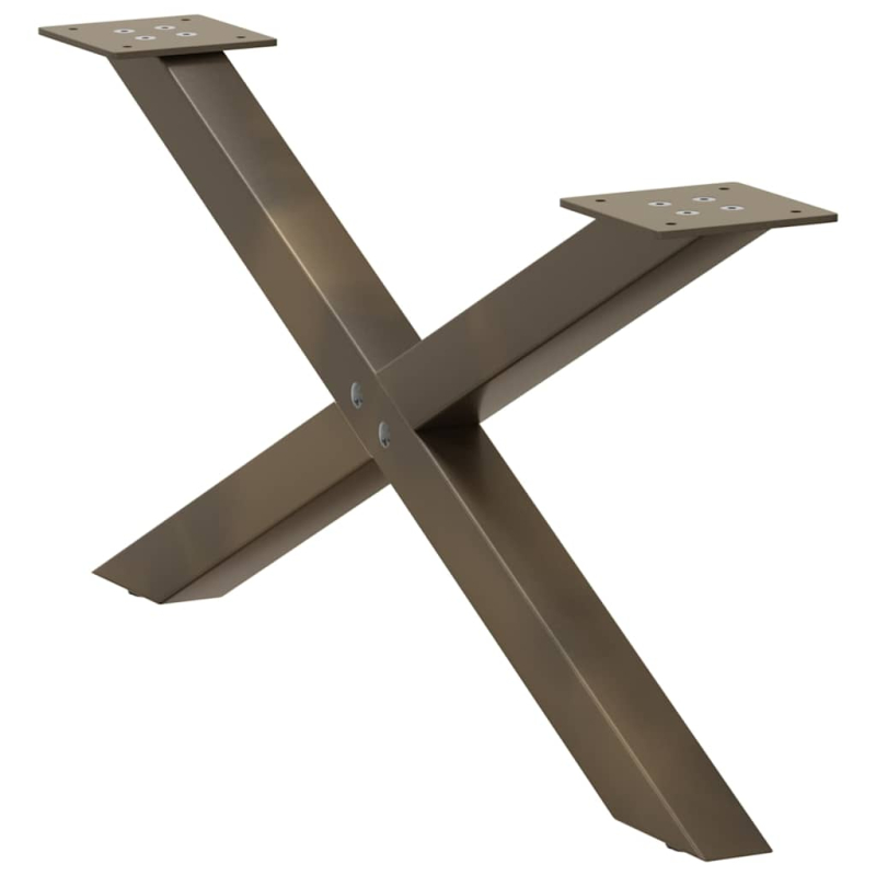 Couchtischbeine X-Form 2 Stk. Naturstahl 70x(30-31) cm Stahl