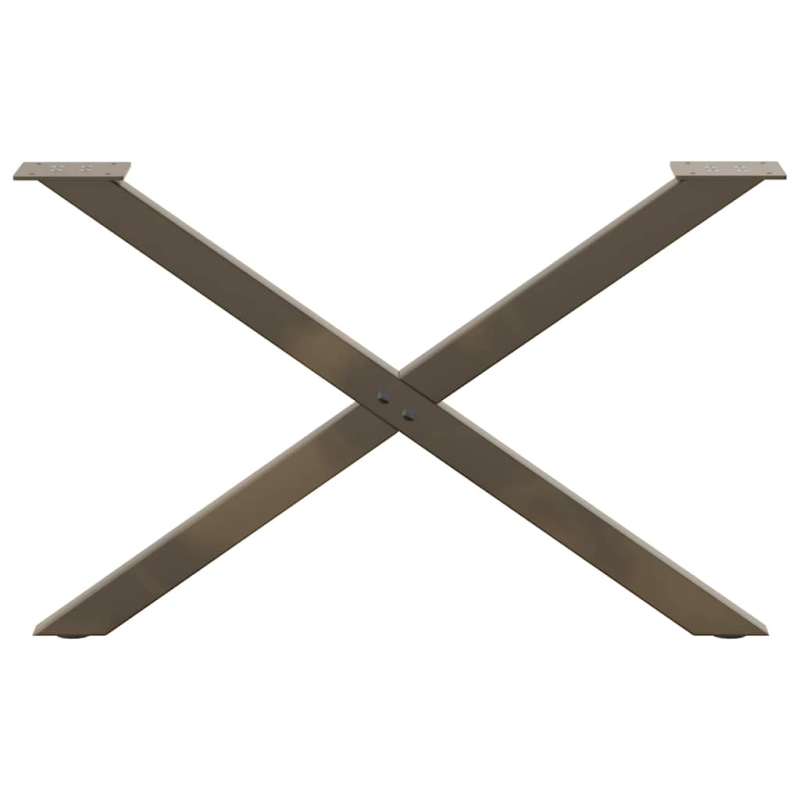 Couchtischbeine X-Form 2 Stk. Naturstahl 70x(42-43) cm Stahl