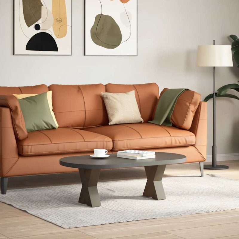 Couchtischbeine X-Form 2 Stk. Naturstahl 30x(30-31) cm Stahl