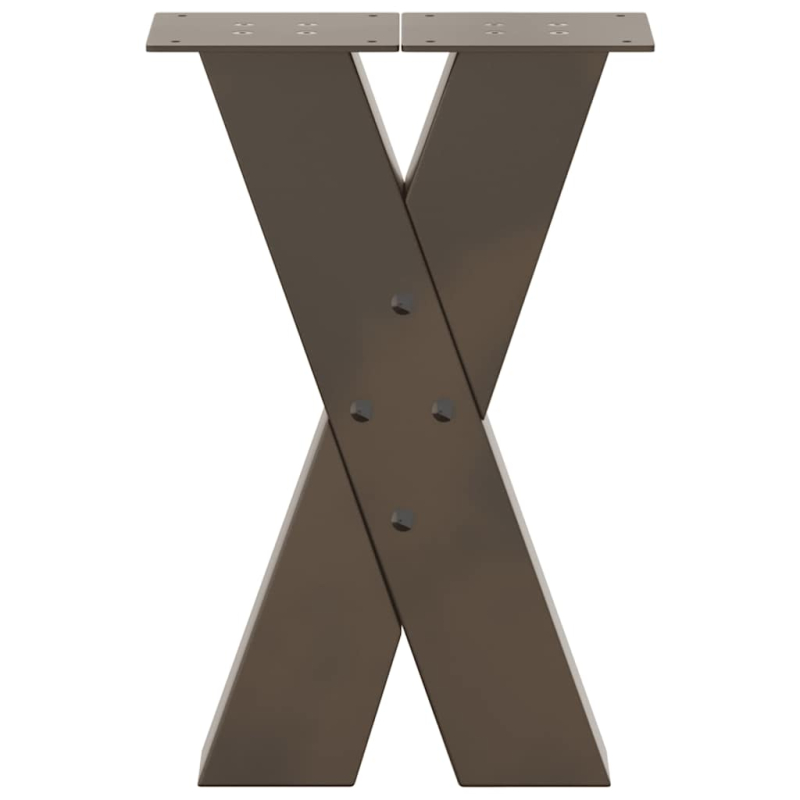 Couchtischbeine X-Form 2 Stk. Naturstahl 28x(42-43) cm Stahl