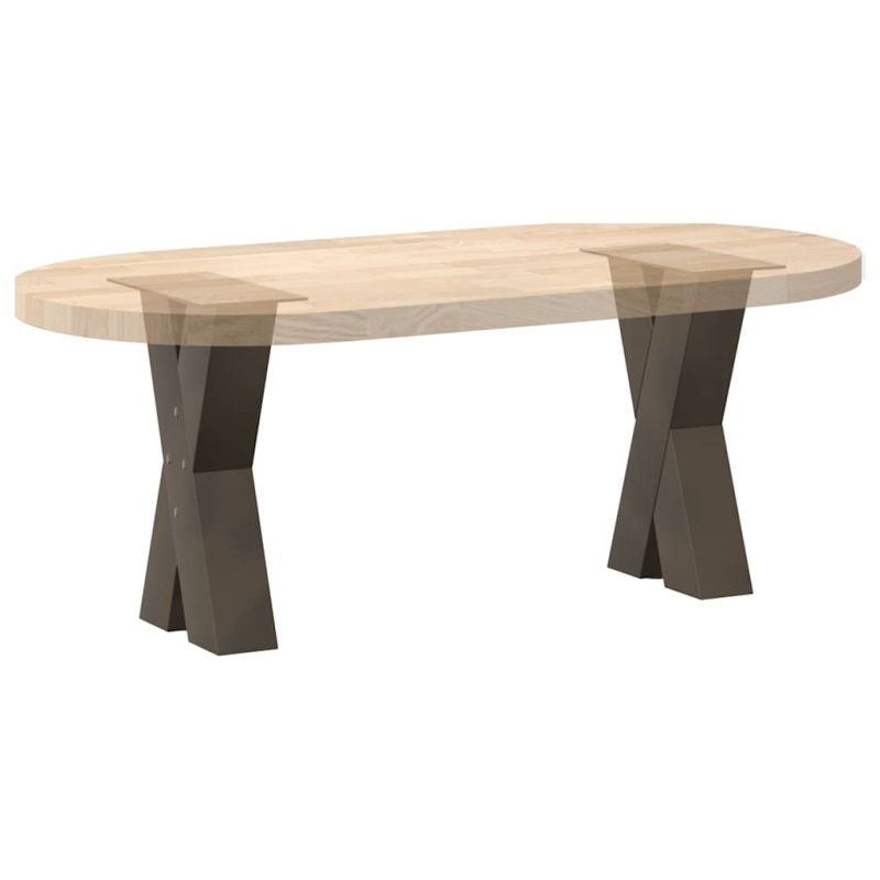 Couchtischbeine X-Form 2 Stk. Naturstahl 38x(42-43) cm Stahl