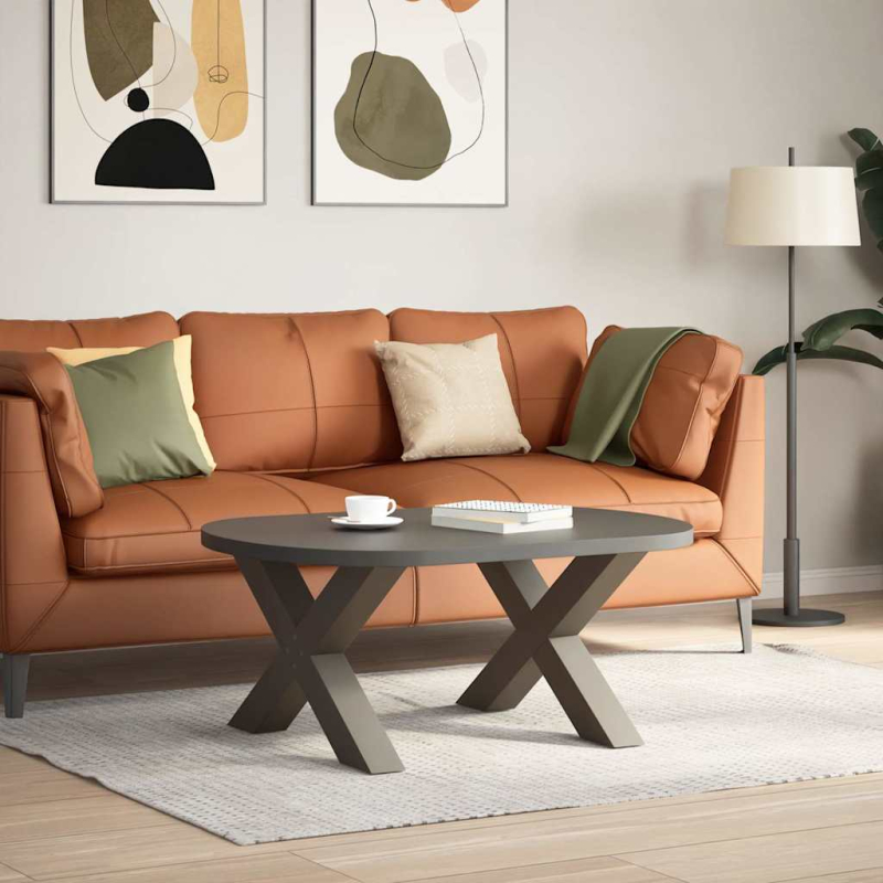 Couchtischbeine X-Form 2 Stk. Naturstahl 70x(42-43) cm Stahl