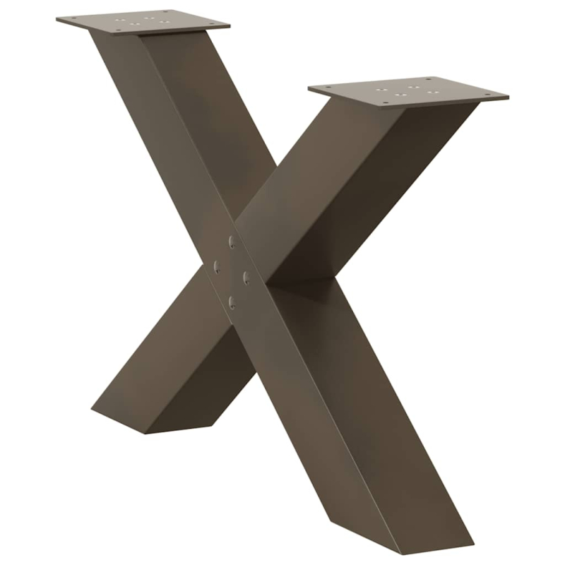 Couchtischbeine X-Form 2 Stk. Naturstahl 70x(42-43) cm Stahl
