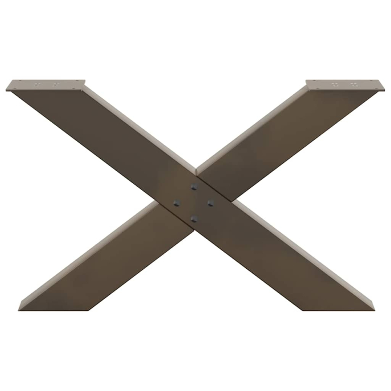 Couchtischbeine X-Form 2 Stk. Naturstahl 70x(42-43) cm Stahl