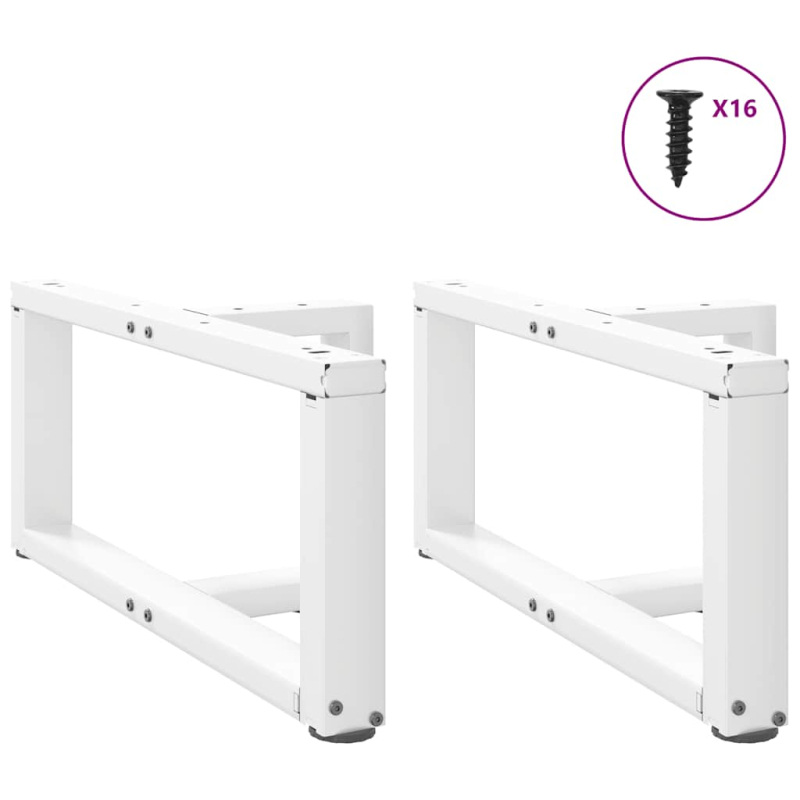 Couchtischbeine T-Form 2 Stk. Weiß 60x25x(30-31) cm Stahl