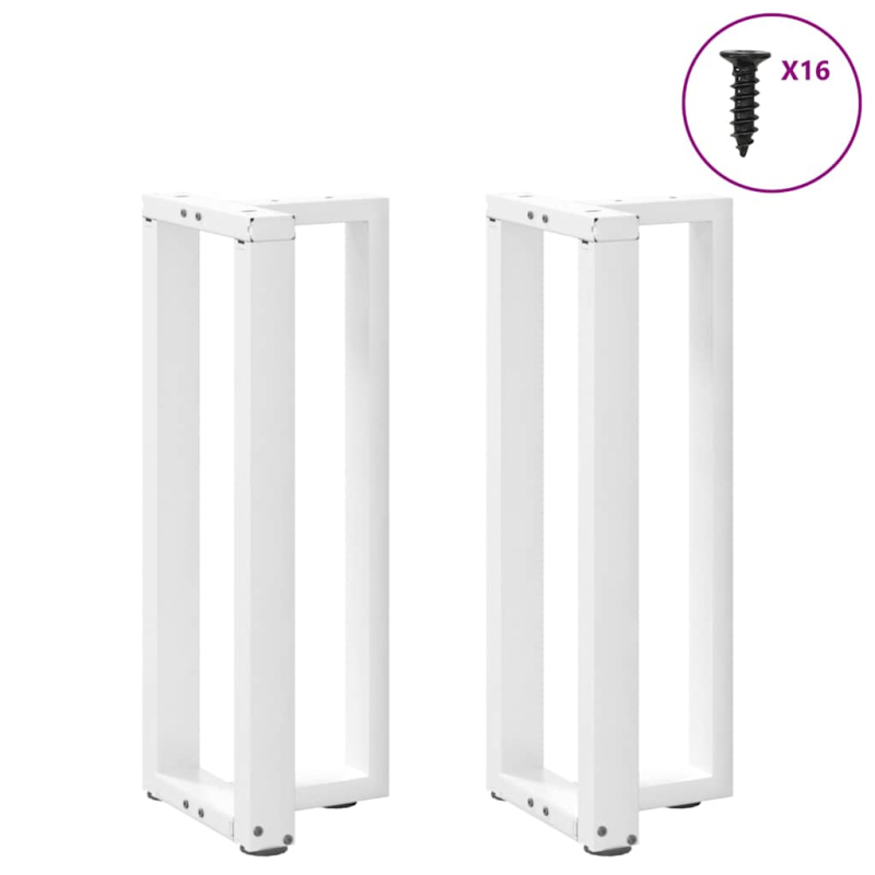 Konsolentischbeine T-Form 2 Stk. Weiß 25x28x(72-73) cm Stahl