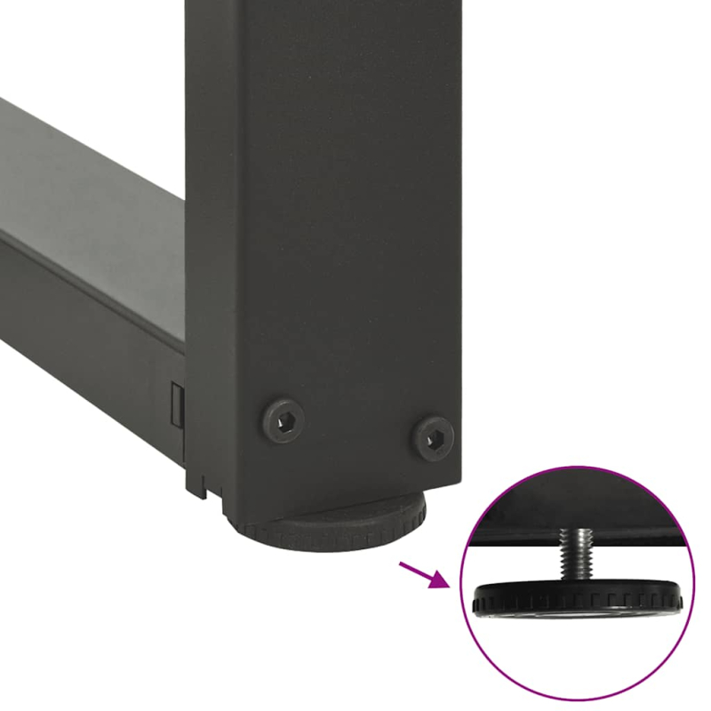 Konsolentischbeine T-Form 2Stk. Anthrazit 20x28x(72-73)cm Stahl