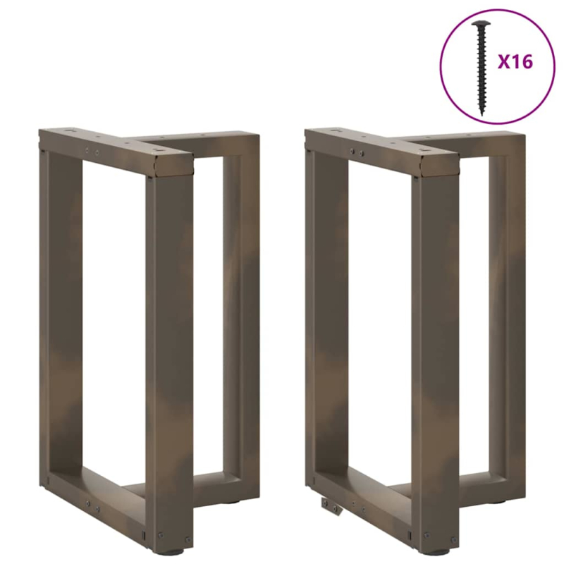 Esstischbeine T-Form 2 Stk. Naturstahl 60x35x(72-73) cm Stahl