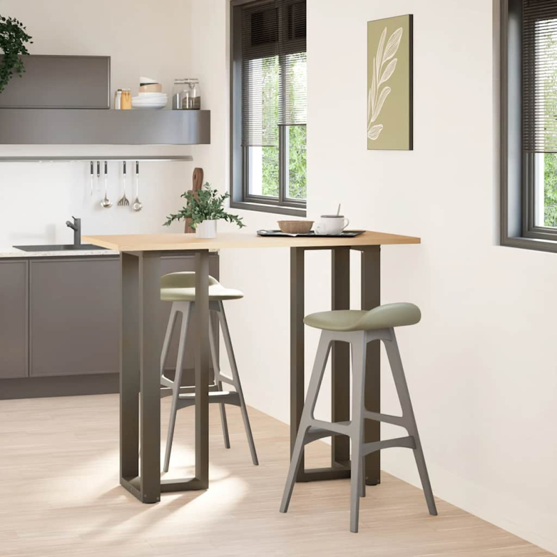 Bartischbeine T-Form 2 Stk. Naturstahl 40x35x(110-111) cm Stahl