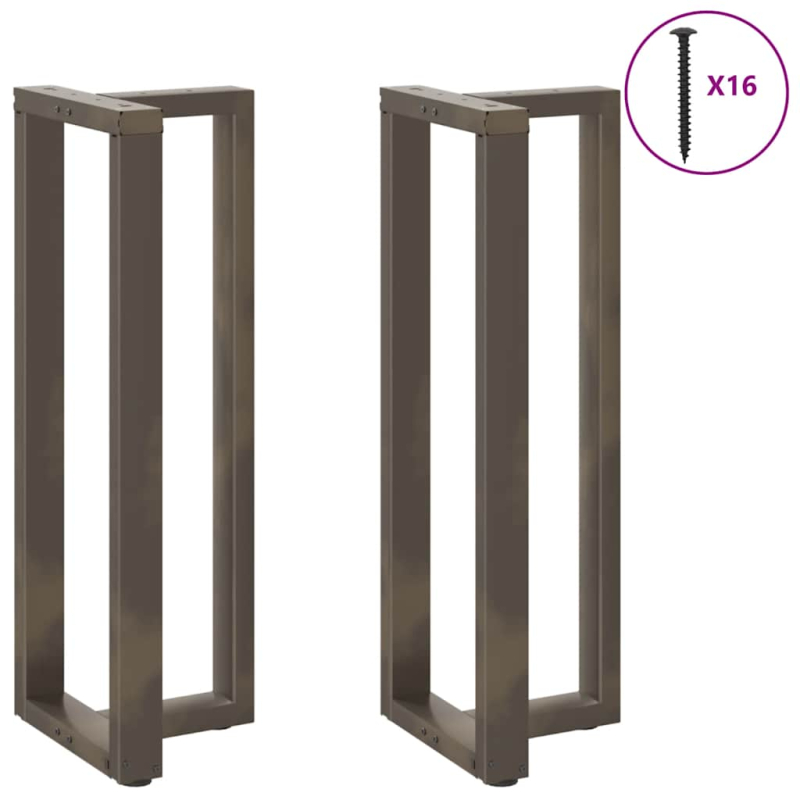 Bartischbeine T-Form 2 Stk. Naturstahl 40x35x(110-111) cm Stahl