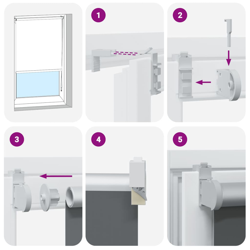 Verdunkelungsrollo Schwarz 125x175 cm Stoffbreite 121,6 cm