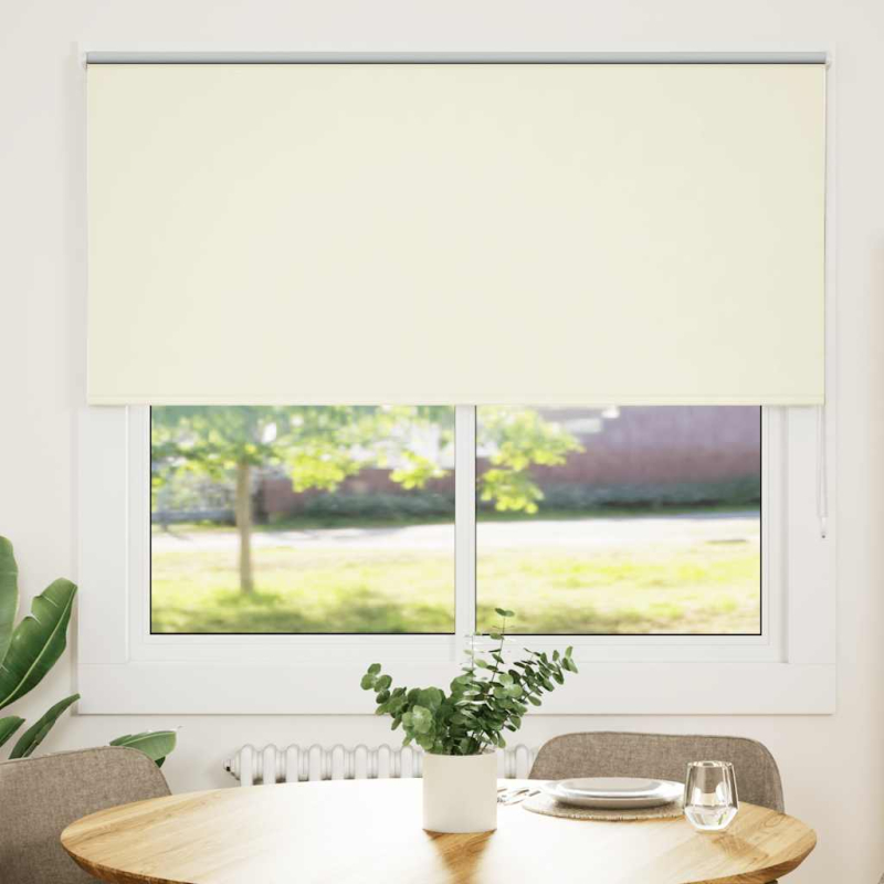Verdunkelungsrollo Cremeweiß 150x150cm Stoffbreite 146,6cm