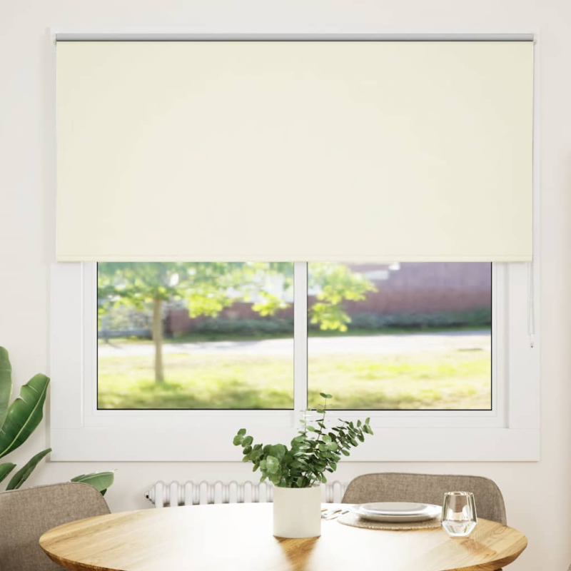 Verdunkelungsrollo Cremeweiß 155x150cm Stoffbreite 151,6cm