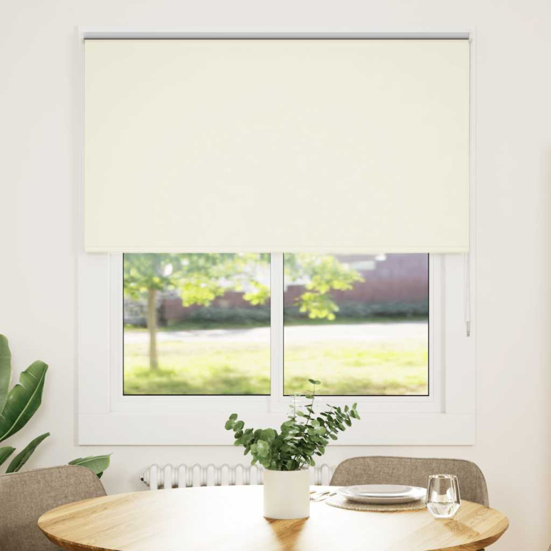 Verdunkelungsrollo Cremeweiß 140x175cm Stoffbreite 136,6cm