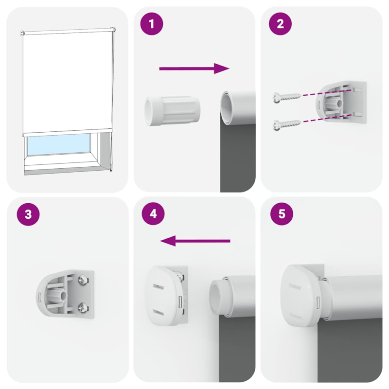 Verdunkelungsrollo Weiß 60x130cm Stoffbreite 55,7 cm Polyester